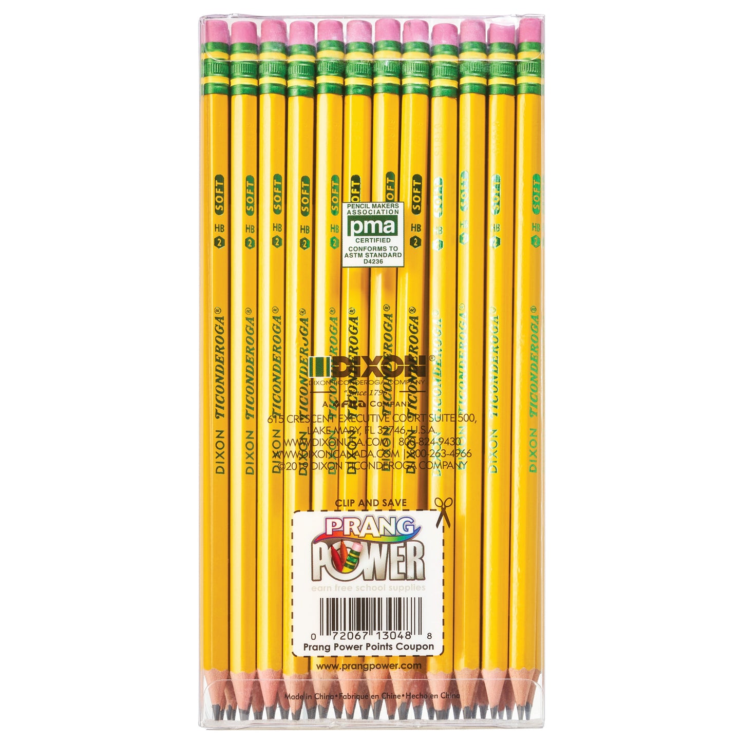 Ticonderoga Premium Wood Pencils, Sharpened #2 Lead, Yellow, 48 Count