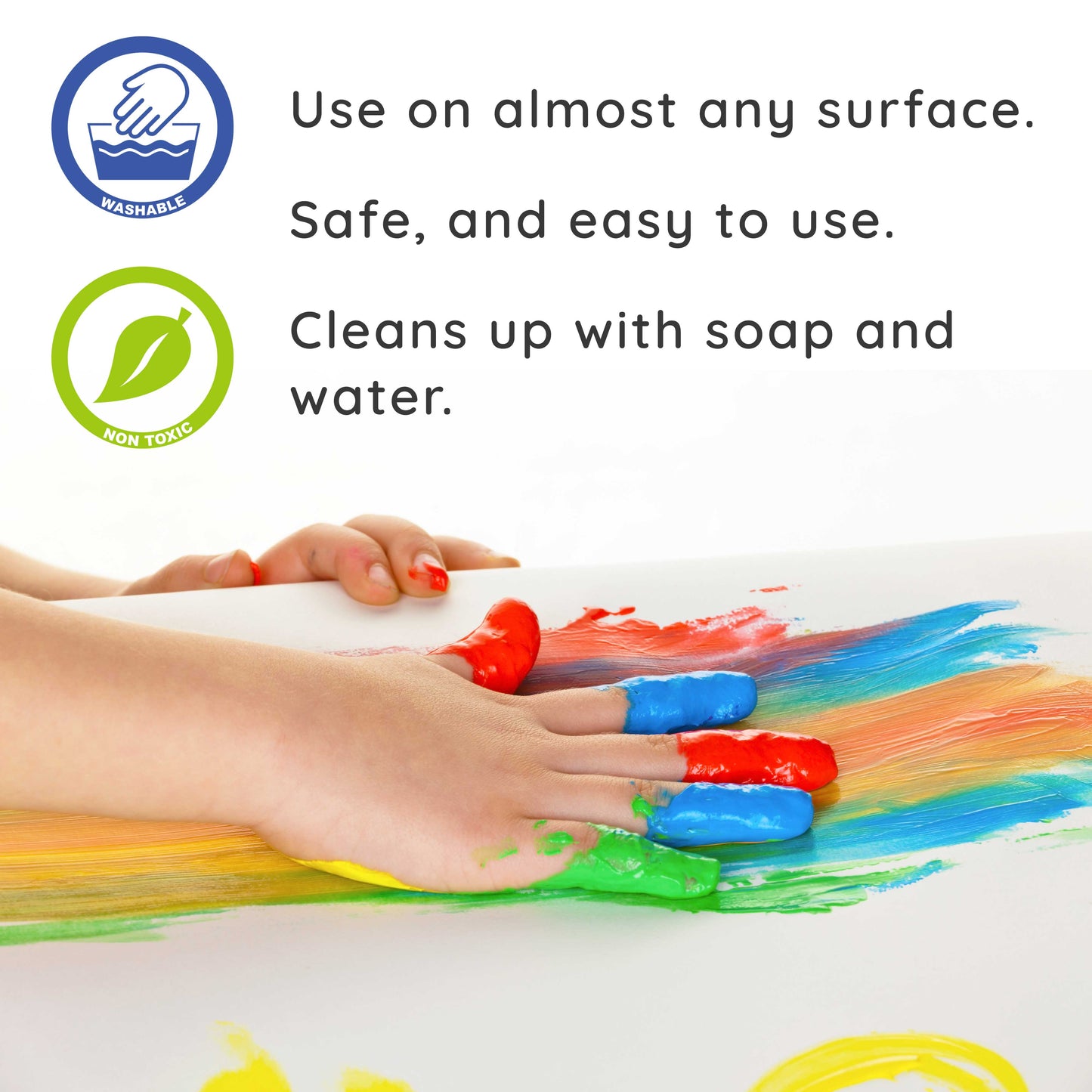 U.S. Art Supply 18 Color Children's Washable Tempera Paint Set - 2 Ounce Wide Mouth Bottles for Arts, Crafts and Posters