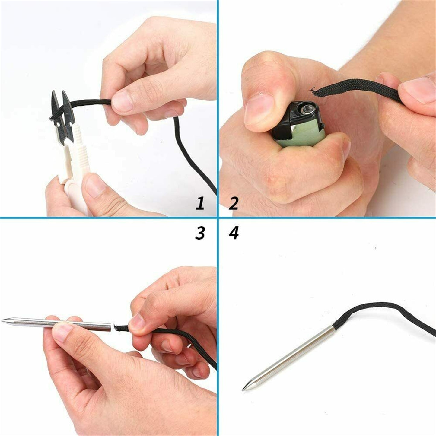 Allnice 12 in 1 Paracord Bracelet Stainless Steel Fid Lacing Stitching Needles Tools Set