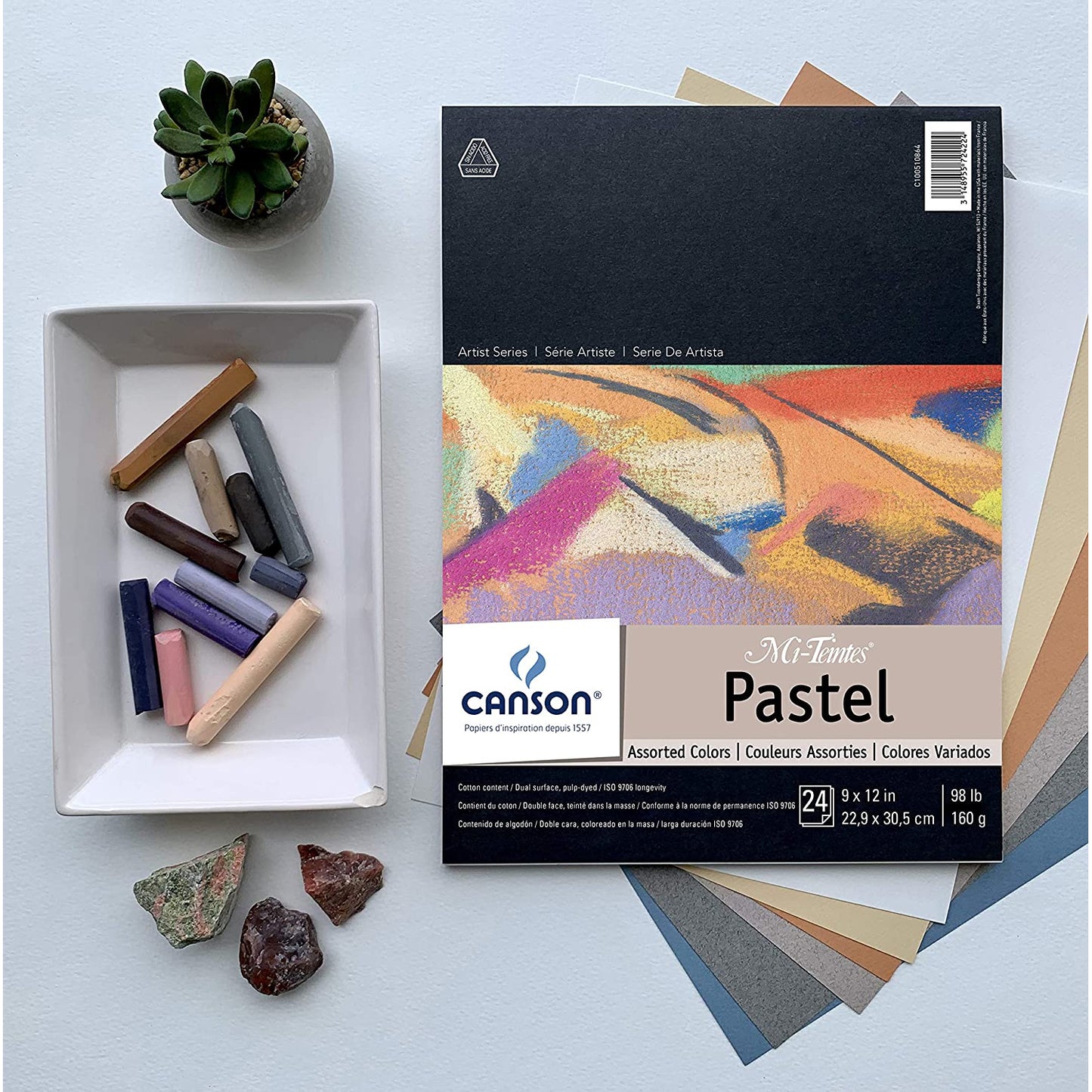 Canson Mi-Teintes Paper Pad, 9" x 12", Assorted Colors