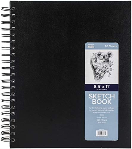Pro Art 8 1/2-Inch By 11-Inch Spiral Bound Sketch Book, 80-Sheet