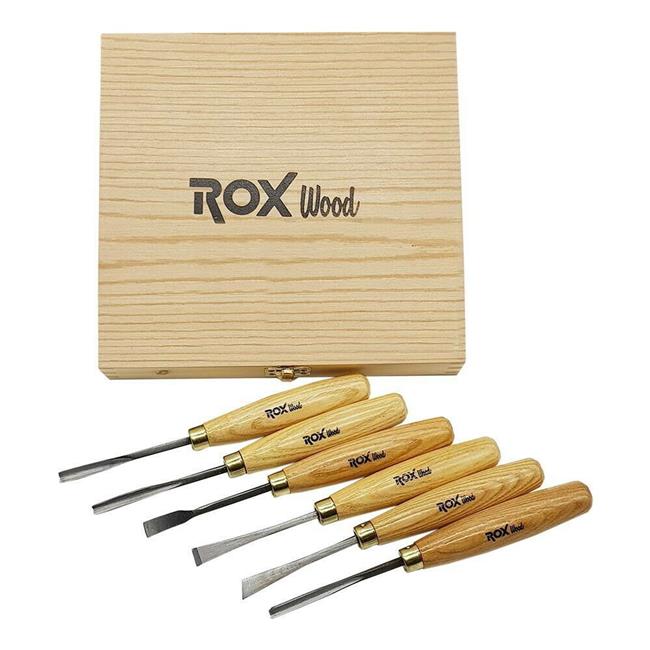 Rox Wood -6PC Woodworking Wood Carving Tools Set with Brass Rings&#44
