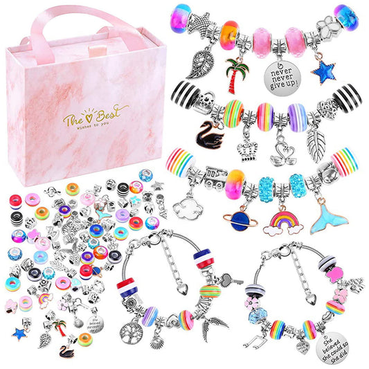 Charm Bracelet Making Kit for Girls Teens 85Pcs Jewelry Making Kit with Bracelet Beads Jewelry Charms Arts