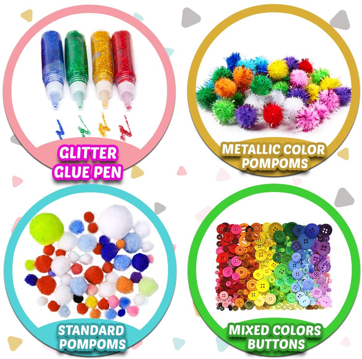 Assorted Arts and Crafts Supplies for Kids- D.I.Y. Collage School Crafting Materials Supply Set, Craft Art Material Kit