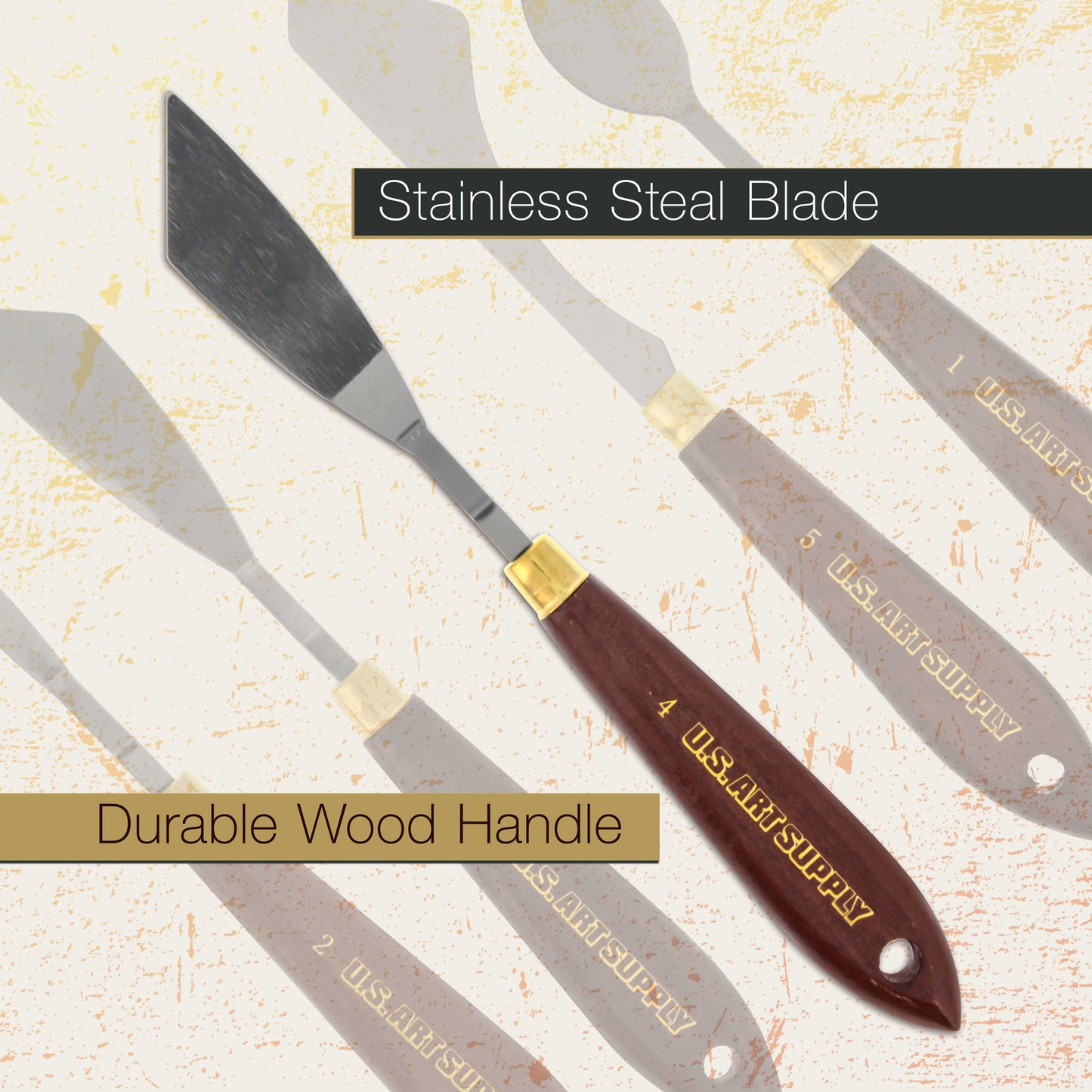 U.S. Art Supply 5-Piece Artist Stainless Steel Palette Knife Set