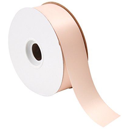 Offray Double Face Satin Ribbon, 1-1/2" Wide, 50 Yards, Pale Peach