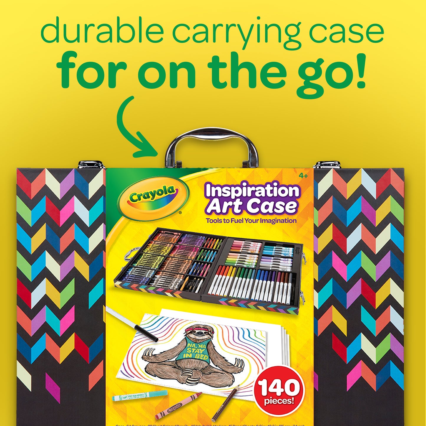 Crayola Assorted Zigzag Inspiration Art Case, 140 Piece, Art Set for Kids (Styles May Vary)