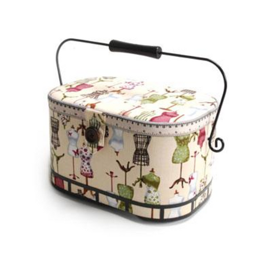 Dritz St. Jane Sewing Basket, Large Oval (metal handle)