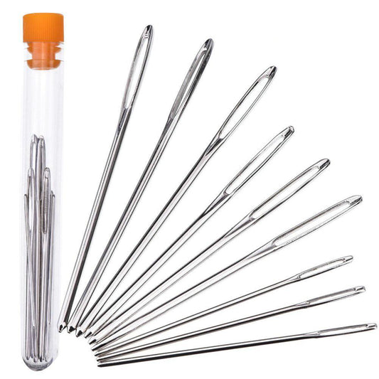Large Eye Metal Needles Cross Stitch Knitting Crochet