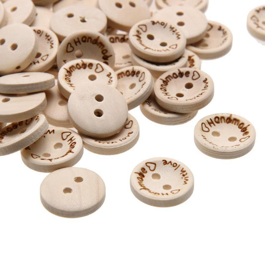 Natural Color Wooden Buttons Handmade