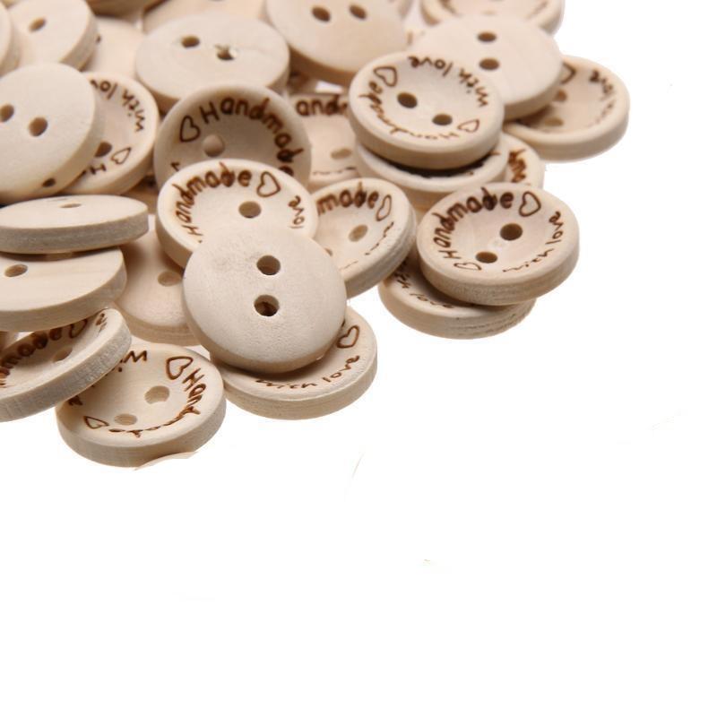 Natural Color Wooden Buttons Handmade