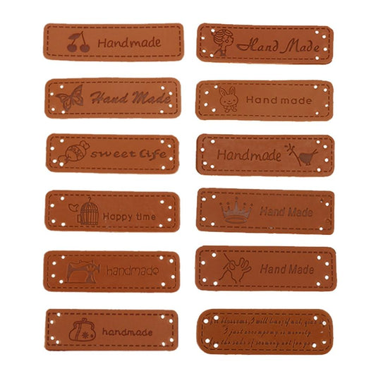 Handmade Labels Letter PU Leather Tags